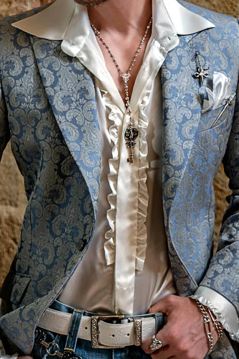 Camicia in raso bianca naturale con volant