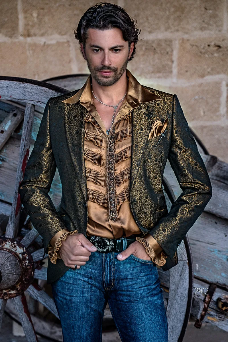 Fazzoletto in raso oro scuro