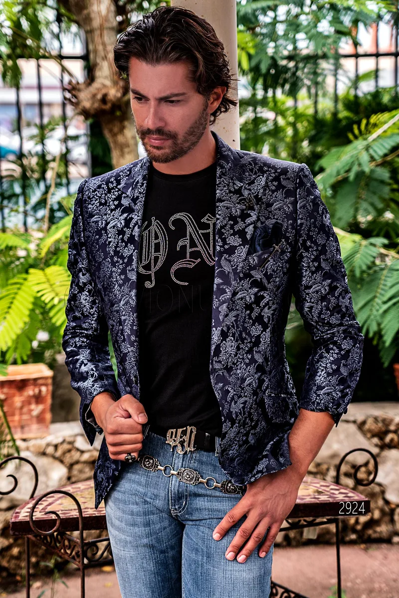 Fazzoletto in lurex blu