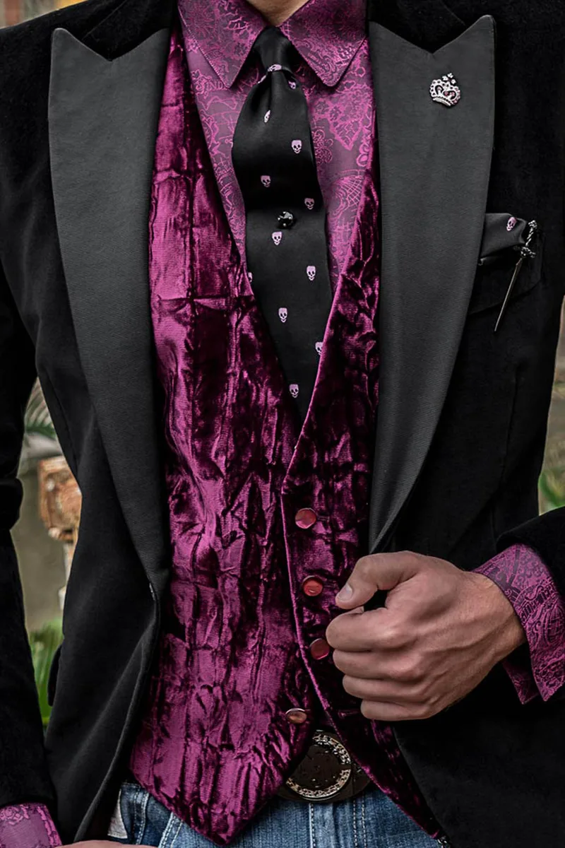 Gilet in velluto viola