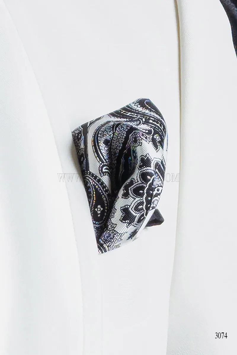 Fazzoletto seta twill stampa cachemire nera