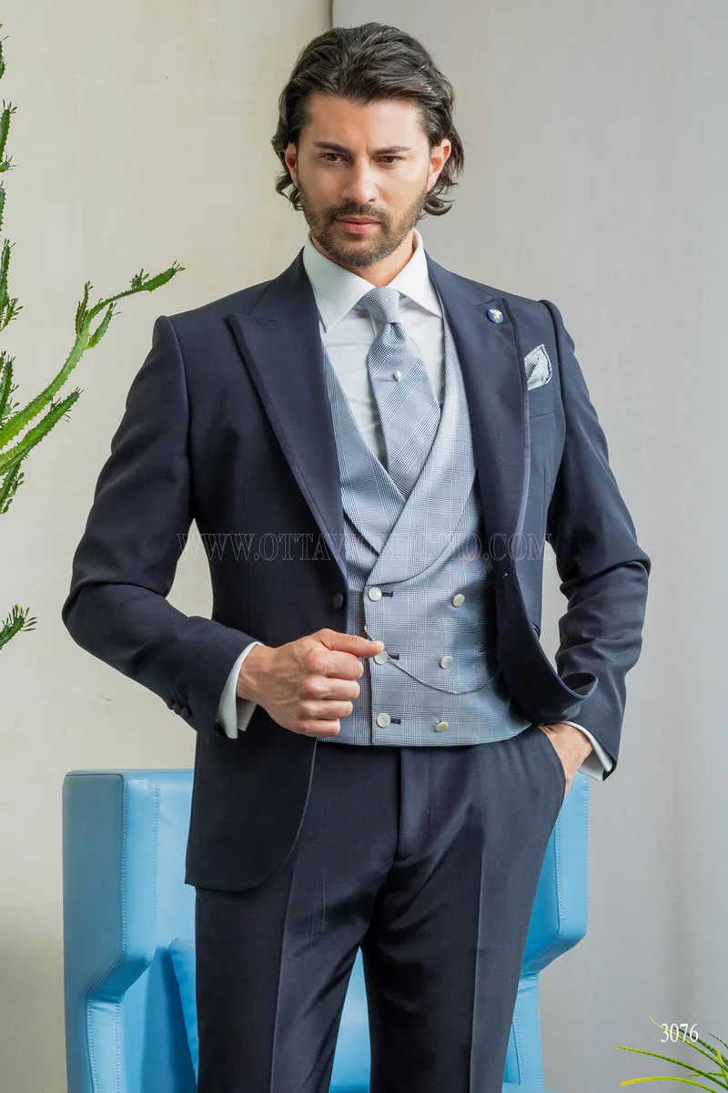 Abito da cerimonia uomo classico blu – Mezzobusto