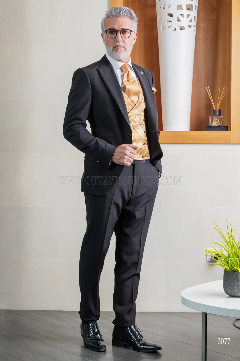 Traje de ceremonia de hombre clásico negro – Cuerpo entero