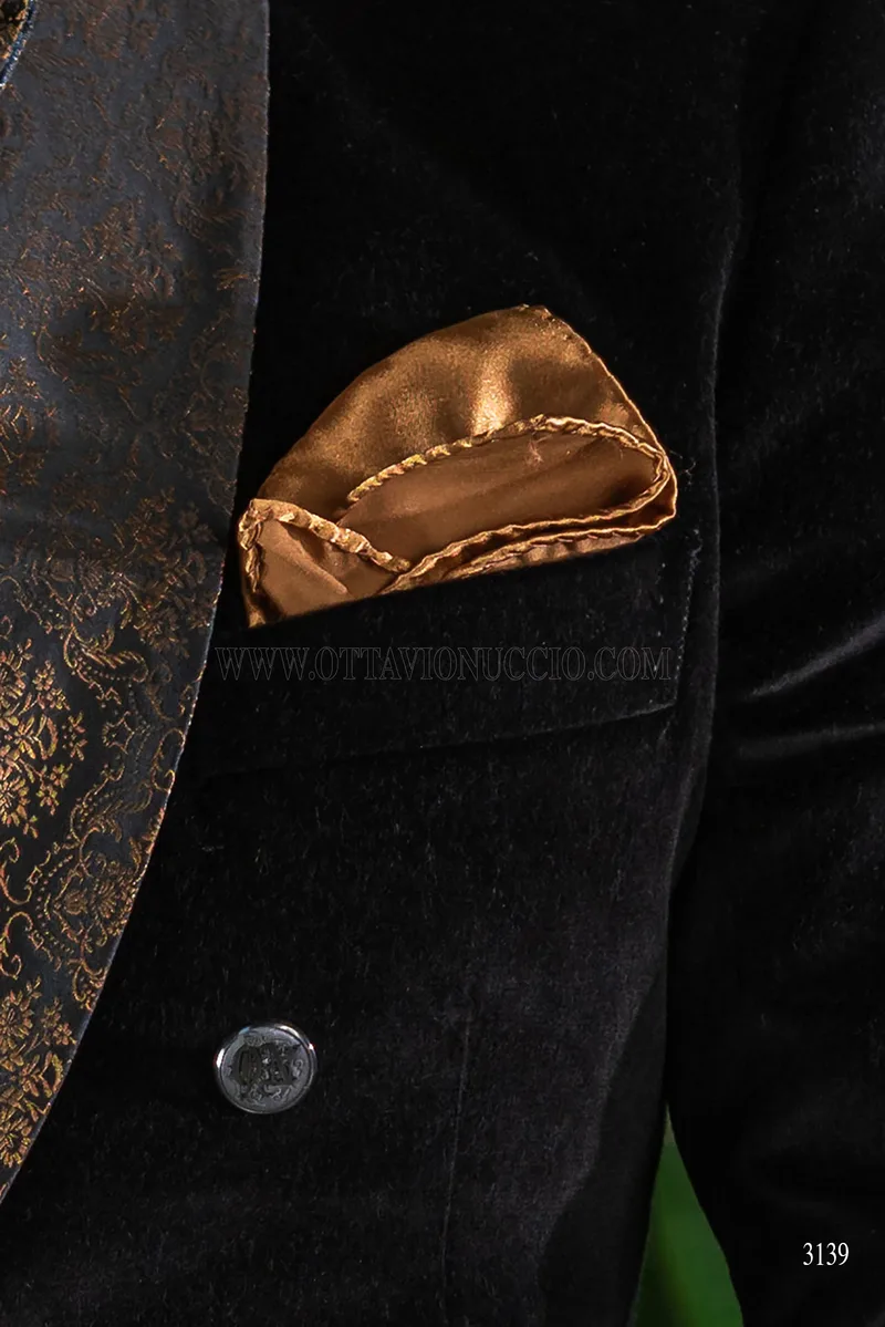 Fazzoletto in raso oro scuro