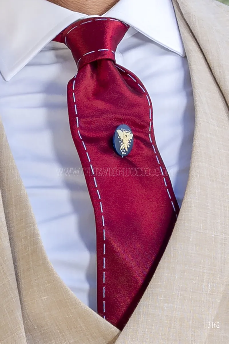 Corbata de seda roja