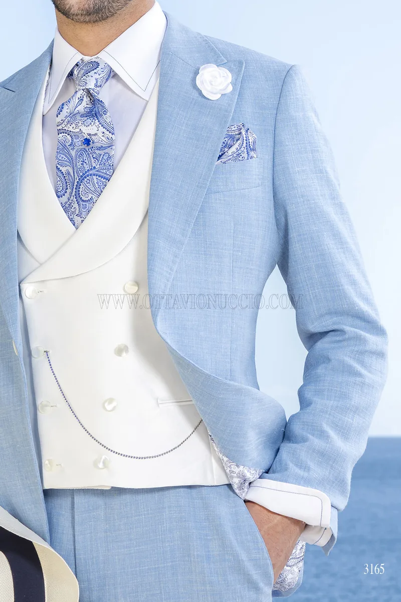 Gilet doppiopetto sciallato bianco