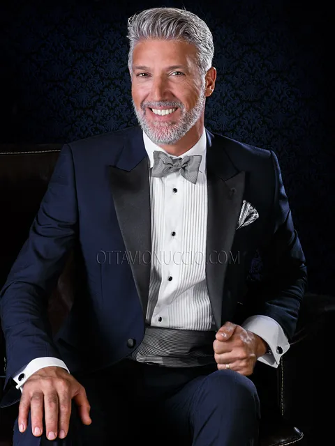 Black printed silk handkerchief