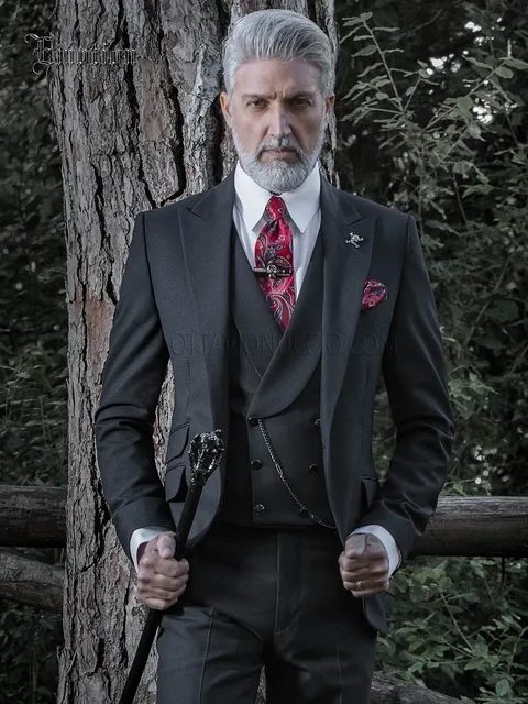 Completo da cerimonia sposo, abito nero moda