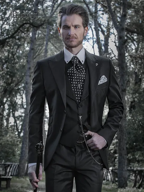Completo da cerimonia uomo nero, moda sposo