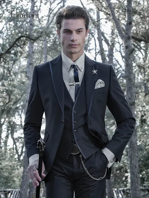 Men's blue formal suit for the groom