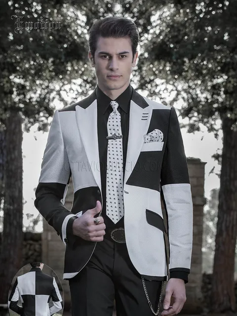 Abito moda uomo hipster bianco e nero | Abito su misura