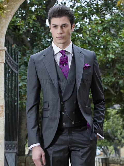 Modern men's grey formal suit