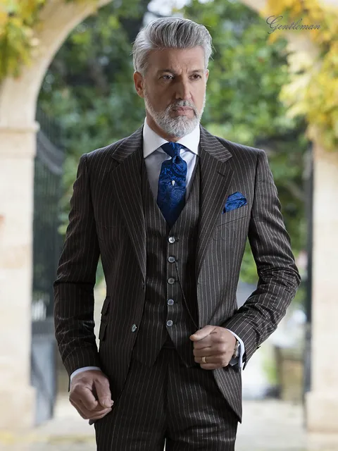Brown men's fashion formal suit