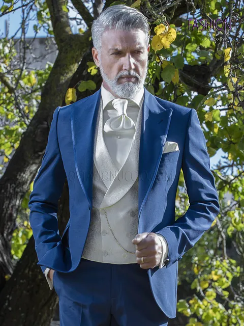 Men's electric blue formal suit