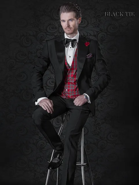 Black groom tuxedo for men's ceremony | Gala suit