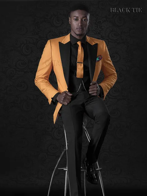 Men's orange tuxedo jacket | Suit for gala events
