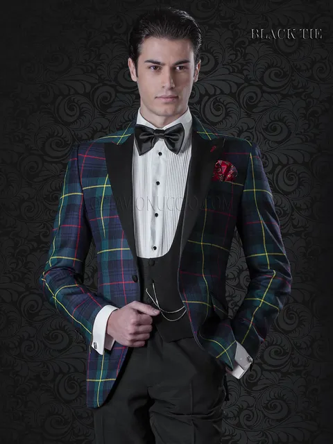 Giacca smoking uomo in tartan | Abito per eventi di gala