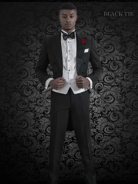 Black modern style wedding tailcoat | Elegant men's suit