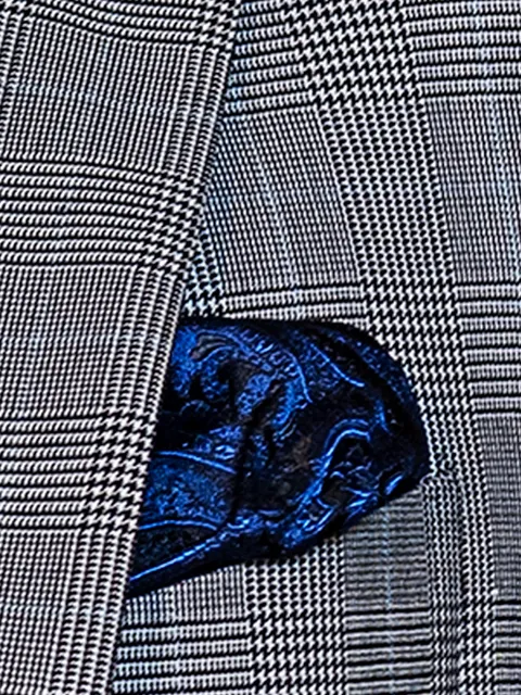 Handkerchief in black and blue silk
