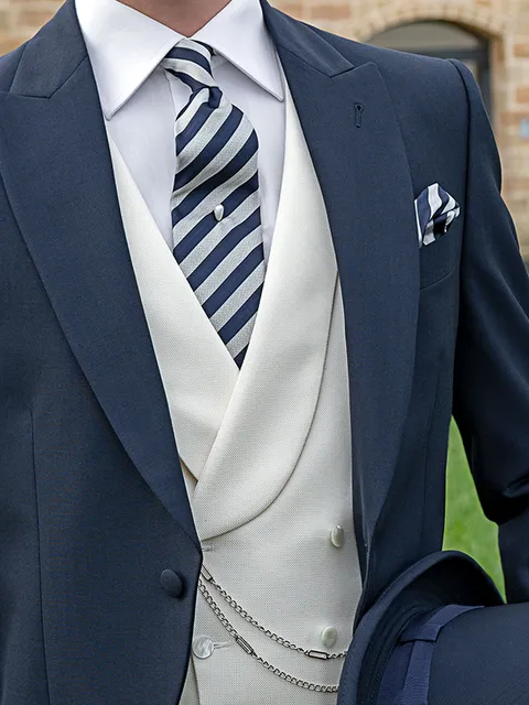 Double-breasted waistcoat with micro-pattern