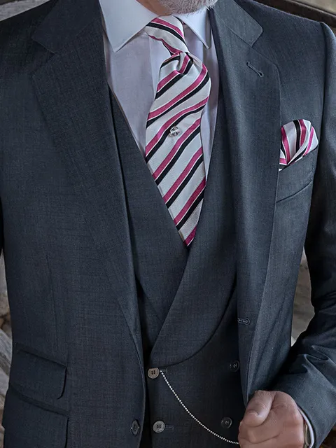 Waistcoat double-breasted shawl lapel anthracite grey