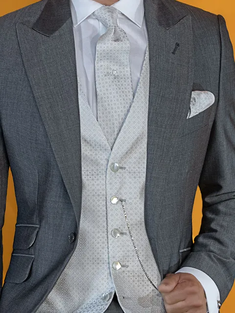 Grey Pure Silk Waistcoat