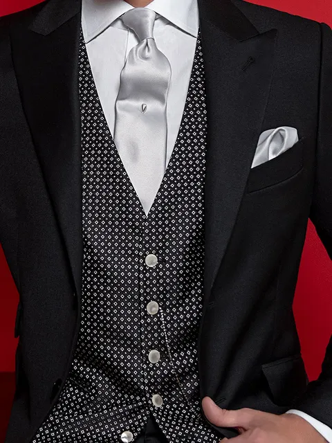 Black Pure Silk Waistcoat