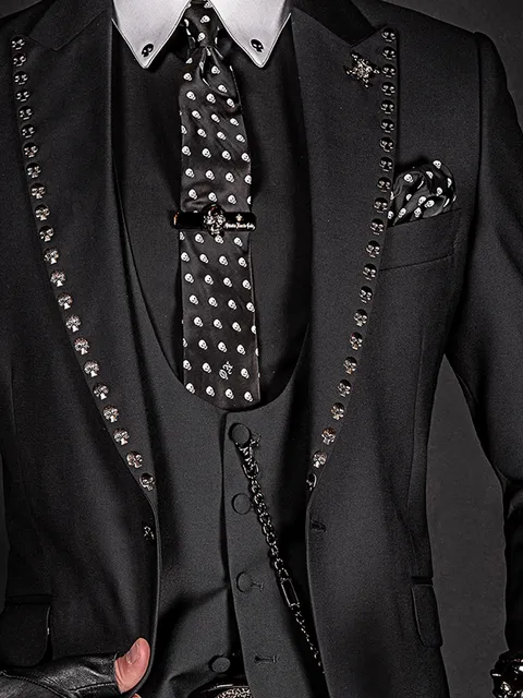 Waistcoat in black wool blend