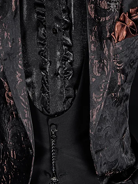 Waistcoat 3 buttons in black wool blend