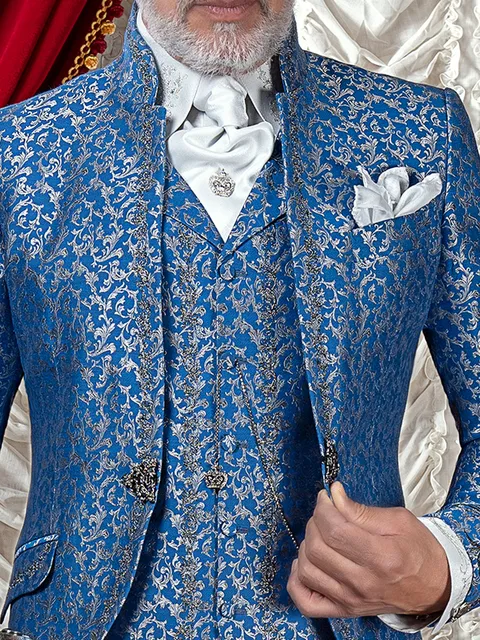 Damask waistcoat with black-silver embroidery