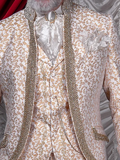 Damask waistcoat with gold embroidery