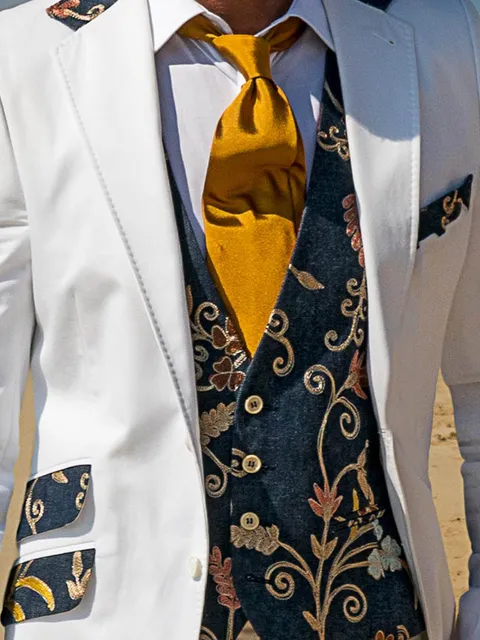 Embroidered Denim Waistcoat