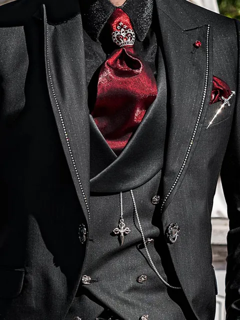 Double-breasted waistcoat with black shawl lapel