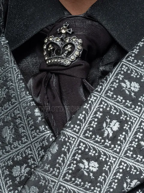 Black lurex scarf and handkerchief