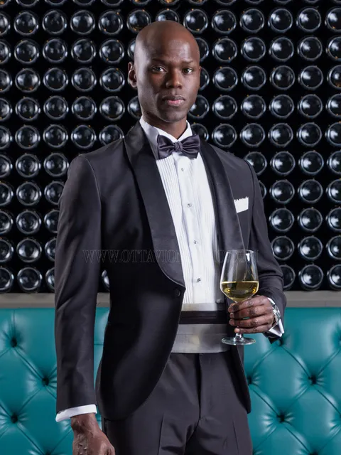 Black italian tuxedo with shawl lapel