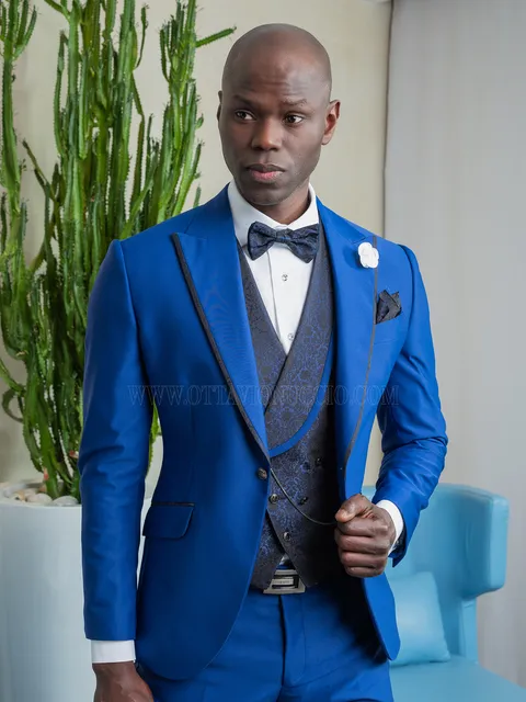 Modern electric blue formal suit