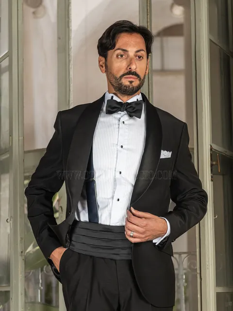 Italian luxury black shawl lapel men's tuxedo