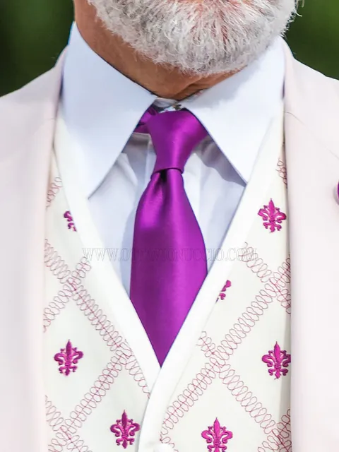 Purple Satin 6.5cm Tie and Handkerchief Set