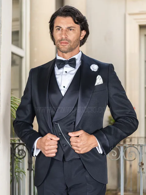 Men's blue formal tuxedo