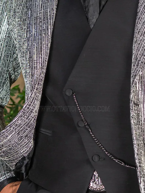 Black asymmetric waistcoat