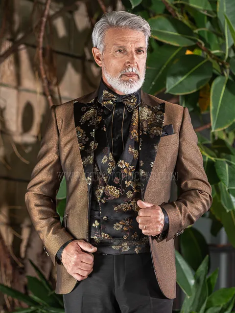 Bronze lamé men's blazer for luxury events