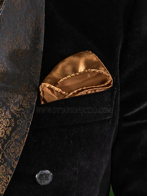Handkerchief in dark gold satin