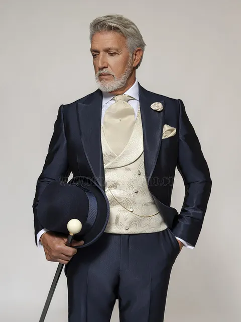 Morning Suit Modern Midnight Blue – Contemporary Groom Elegance