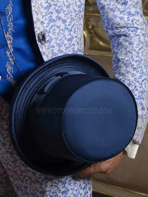 Blue Satin Top Hat