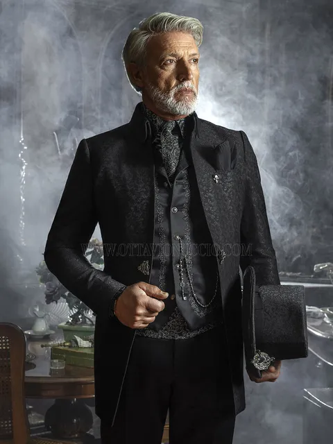 Frock Coat Damask Black – Aristocratic Gothic Style
