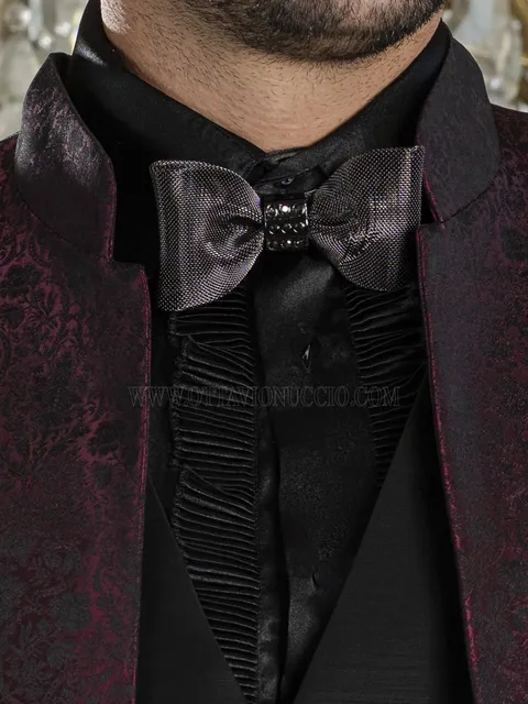 Brass bow tie in smoke grey with smoky rhinestones