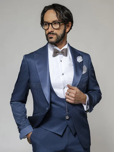 Formal Suit Men's Royal Blue with Satin Details