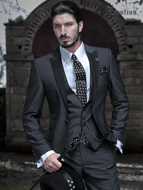 Abito Cerimonia Uomo in Misto Mohair Grigio
