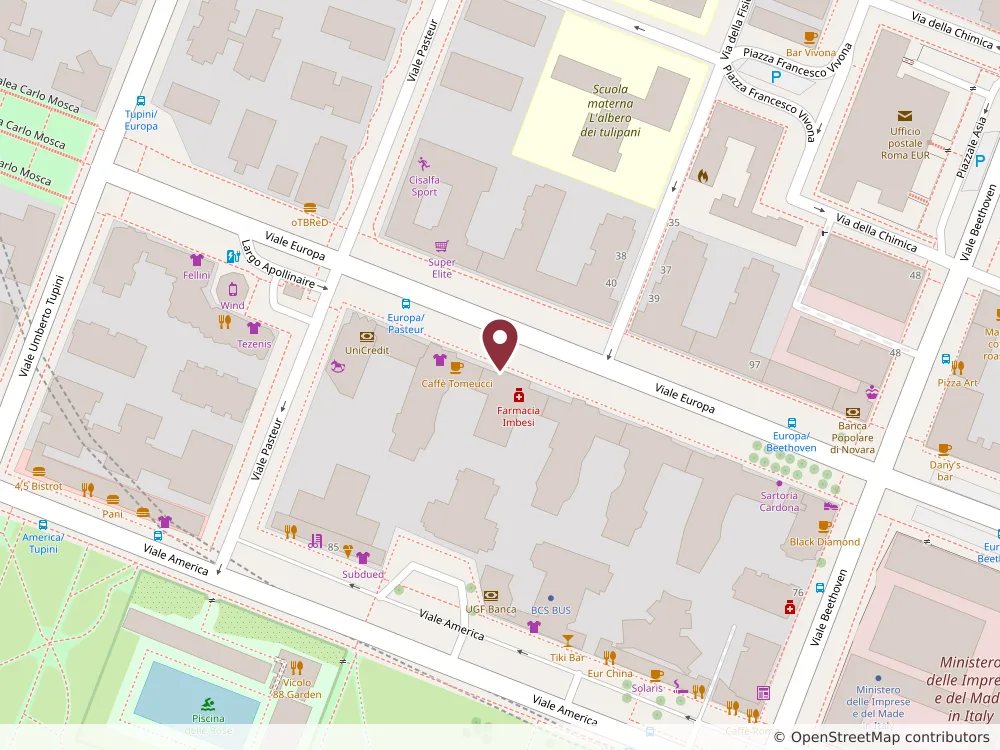 Map of the area around Viale Europa, 62, 00144 Roma (RM), Italia
