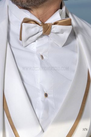 Papillon bicolore bianco nodo oro 3b08ca8029640cc3